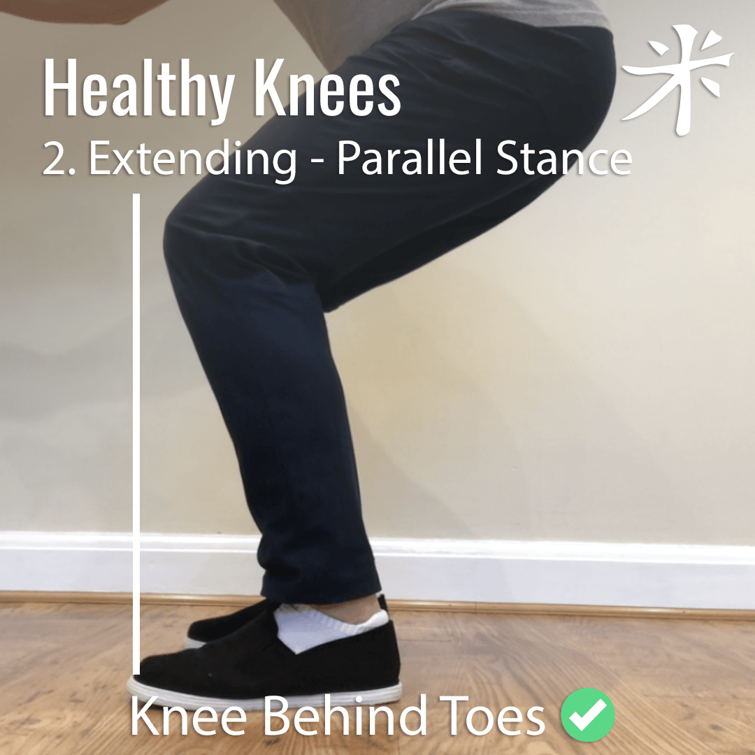 Good Knee Alignment - Behind Toes in Parallel Stance